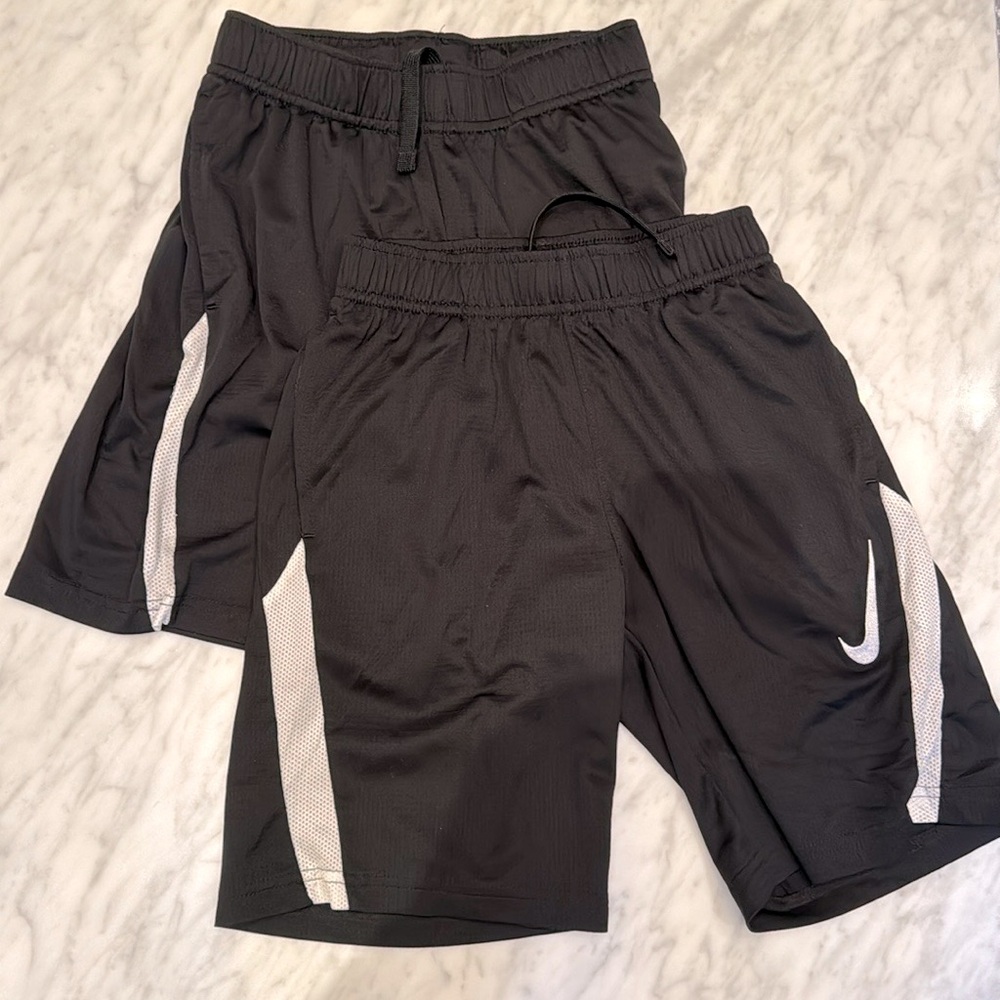 Two pairs of Nike Dry Fit Black size small shorts